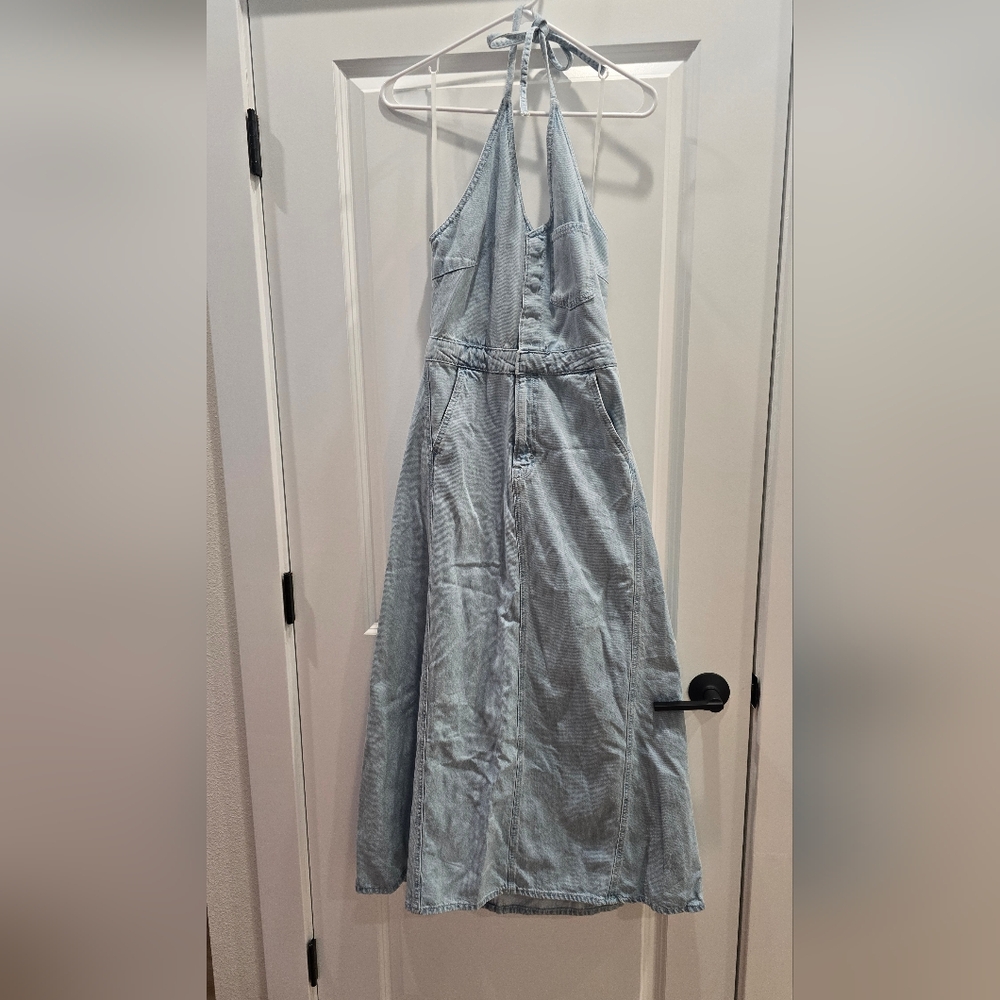 Denim Halter Maxi Dress - Picture 12 of 12